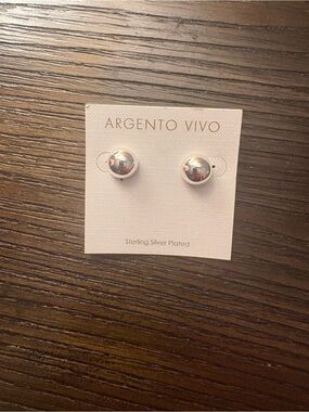 NEW Argento Vivo Sterling Silver Stud Earrings